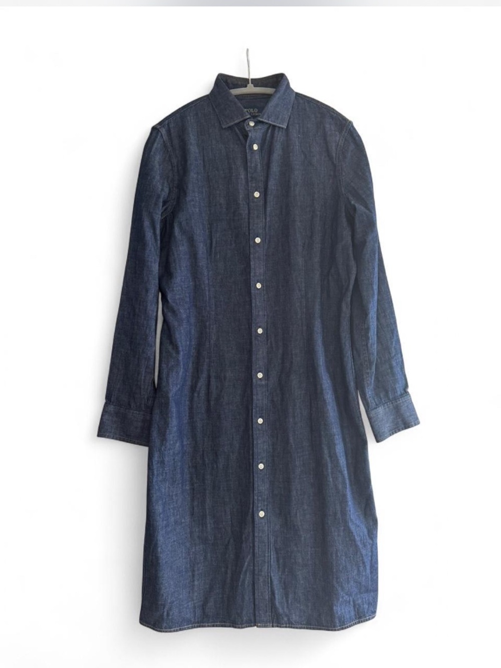 Polo Ralph Lauren denim shirt dress in a classic dark blue wash. - Picture 2 of 7